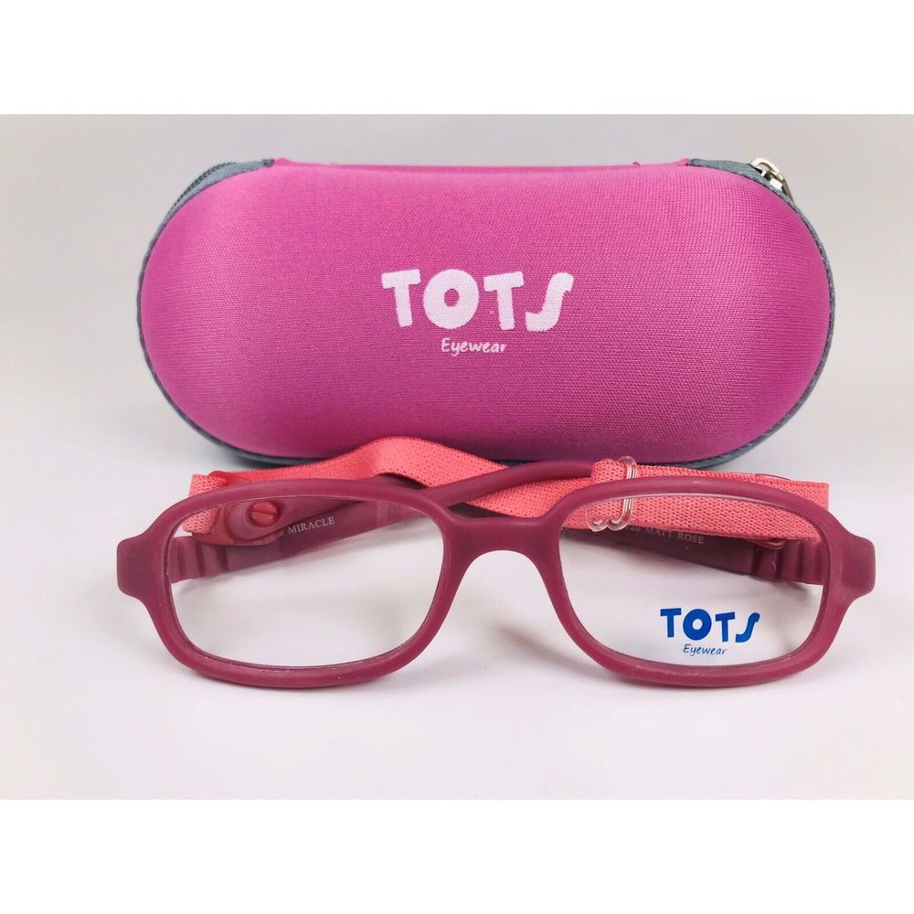 New TOTS Matte Rose MIRACLE Eyeglasses for KIDS 43mm with Case & Strap